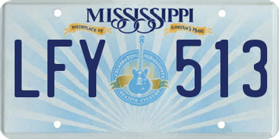 MS license plate LFY513