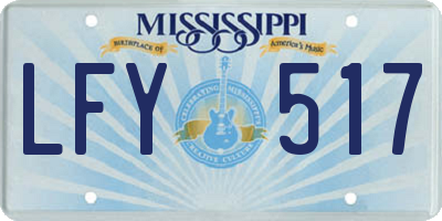 MS license plate LFY517