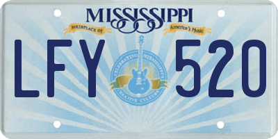 MS license plate LFY520
