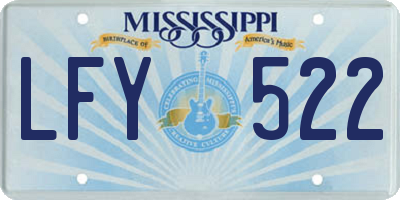 MS license plate LFY522