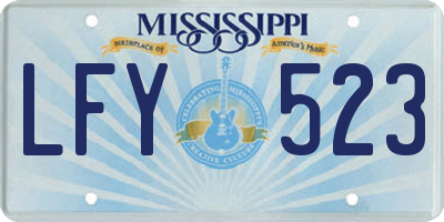 MS license plate LFY523