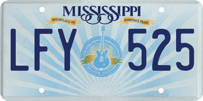 MS license plate LFY525