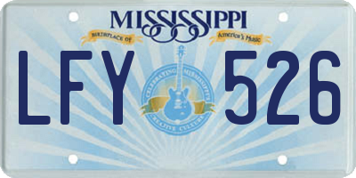 MS license plate LFY526