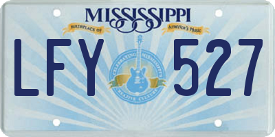 MS license plate LFY527