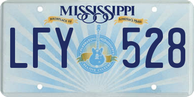 MS license plate LFY528