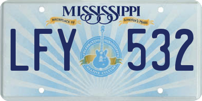 MS license plate LFY532