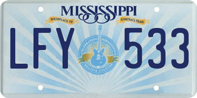 MS license plate LFY533