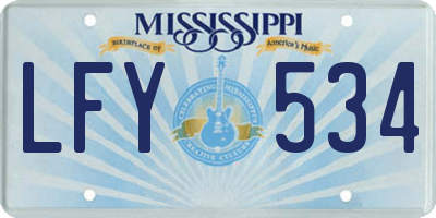 MS license plate LFY534