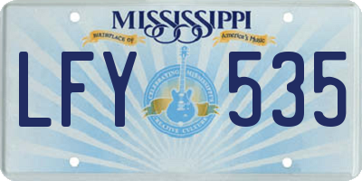 MS license plate LFY535
