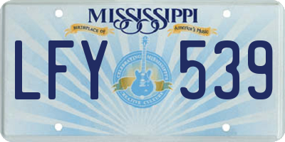 MS license plate LFY539