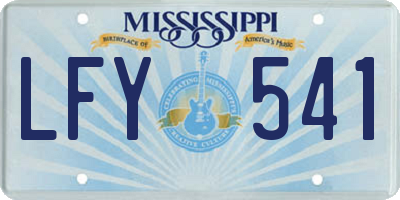 MS license plate LFY541
