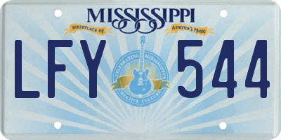 MS license plate LFY544