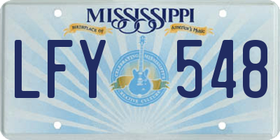 MS license plate LFY548