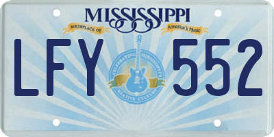 MS license plate LFY552