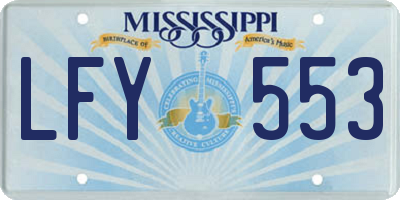 MS license plate LFY553