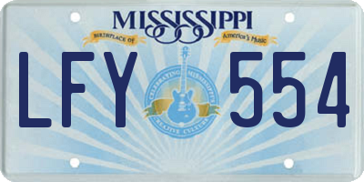 MS license plate LFY554