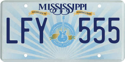 MS license plate LFY555