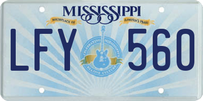 MS license plate LFY560
