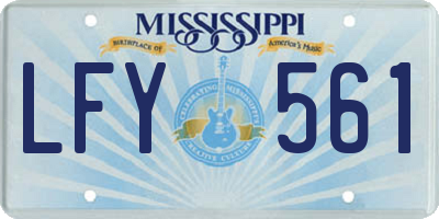 MS license plate LFY561