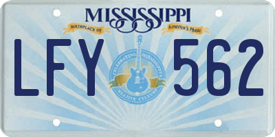 MS license plate LFY562