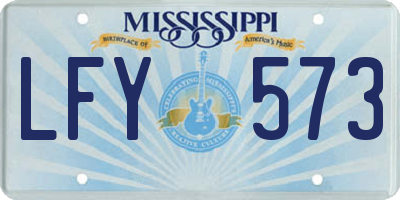MS license plate LFY573