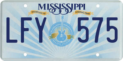 MS license plate LFY575