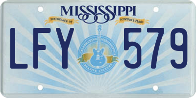 MS license plate LFY579