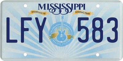MS license plate LFY583