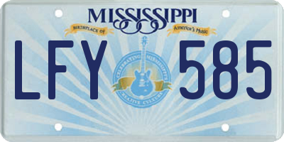 MS license plate LFY585