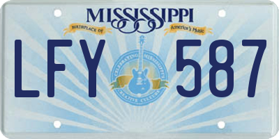 MS license plate LFY587