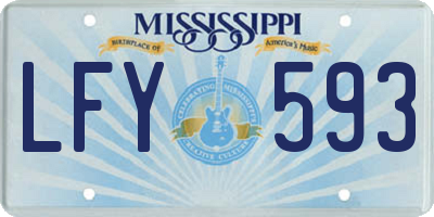 MS license plate LFY593