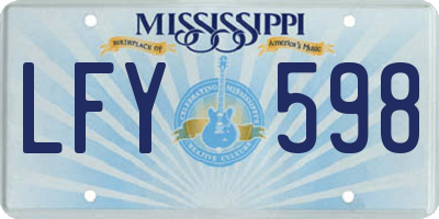 MS license plate LFY598