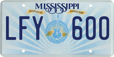 MS license plate LFY600