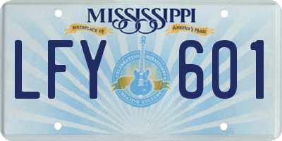 MS license plate LFY601