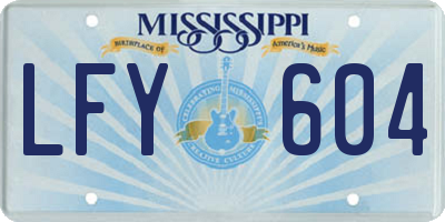 MS license plate LFY604