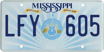 MS license plate LFY605