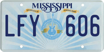 MS license plate LFY606