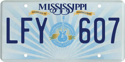 MS license plate LFY607