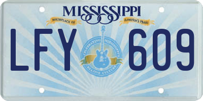 MS license plate LFY609