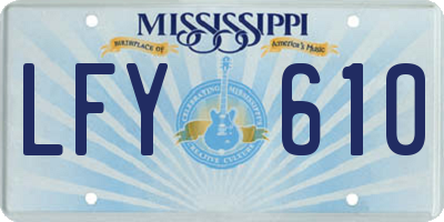 MS license plate LFY610