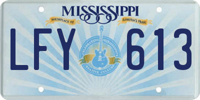 MS license plate LFY613