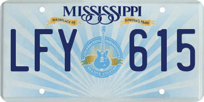 MS license plate LFY615