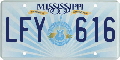 MS license plate LFY616