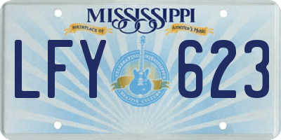 MS license plate LFY623