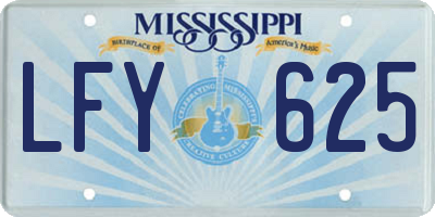 MS license plate LFY625