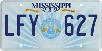 MS license plate LFY627