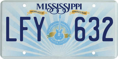 MS license plate LFY632