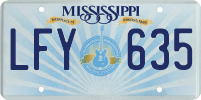 MS license plate LFY635