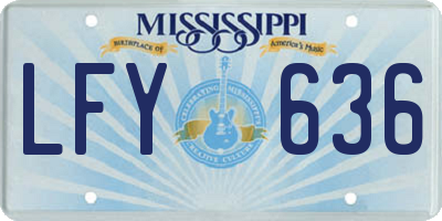 MS license plate LFY636