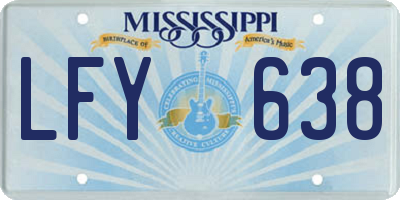 MS license plate LFY638